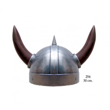 Casco vikingo con cuernos, siglo IX (30.5cm)